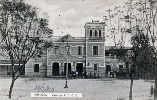 POSTAL DE LA ÉPOCA: Estación de trenes del Ferrocarril Central Córdoba en 1913